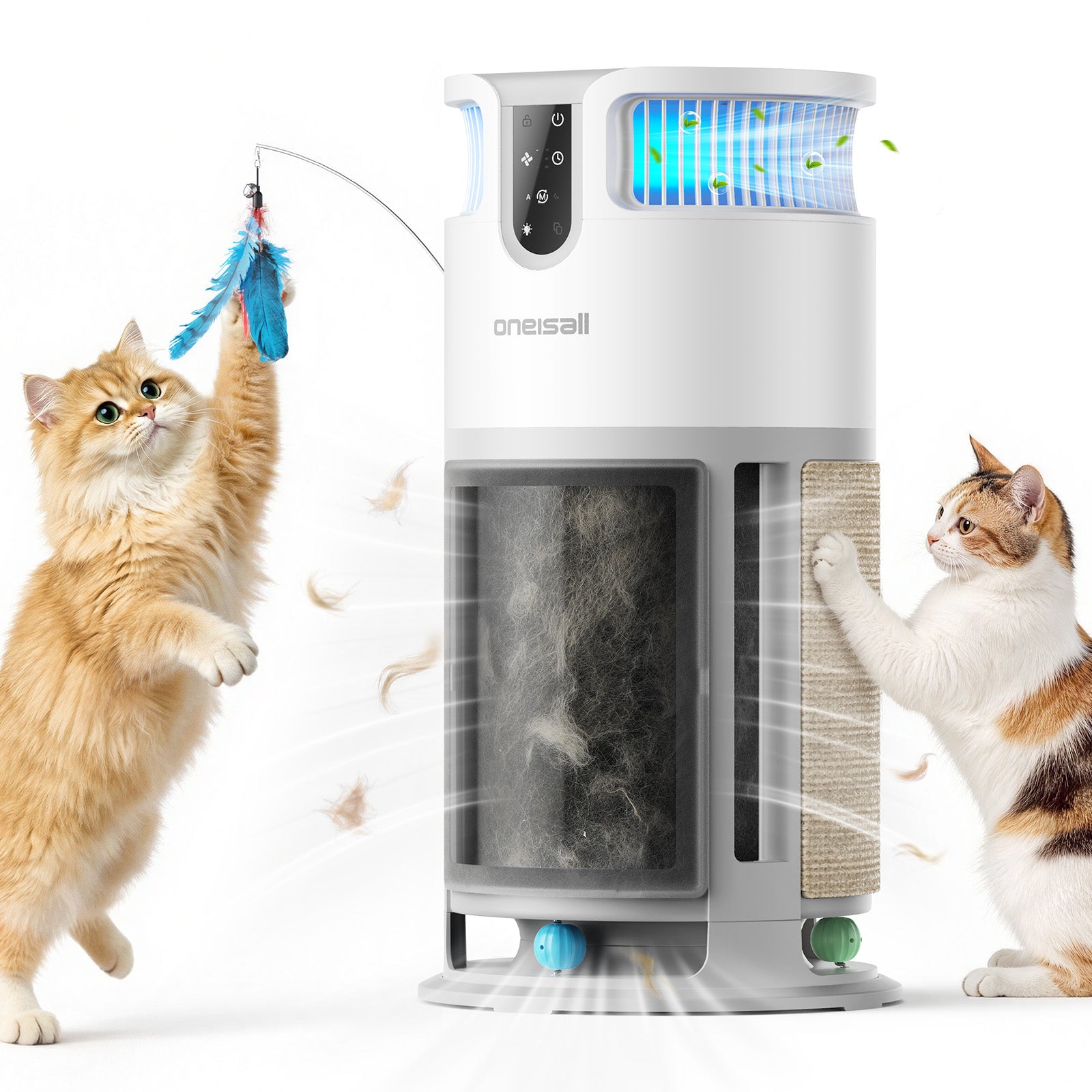 Oneisall 4-in-1 Pet Air Purifier for Homes with Pets. 360?? Airflow - Image 14