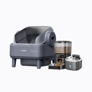Oneisall Automatic Cat Litter Box. Feeder & Water Fountain Set