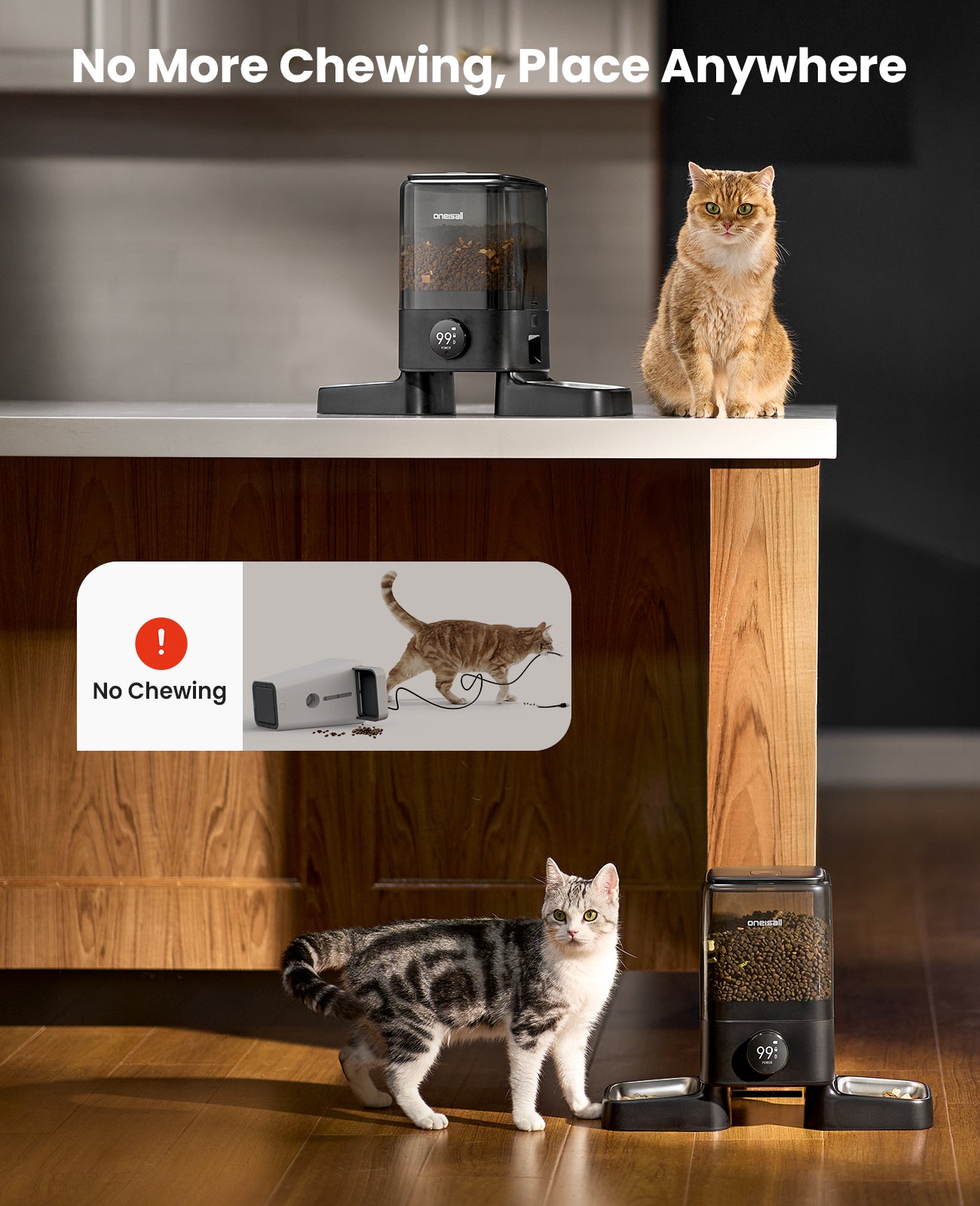 Oneisall H1-W 5L Automatic Cat Feeders with APP Control for Two Cats - Image 5