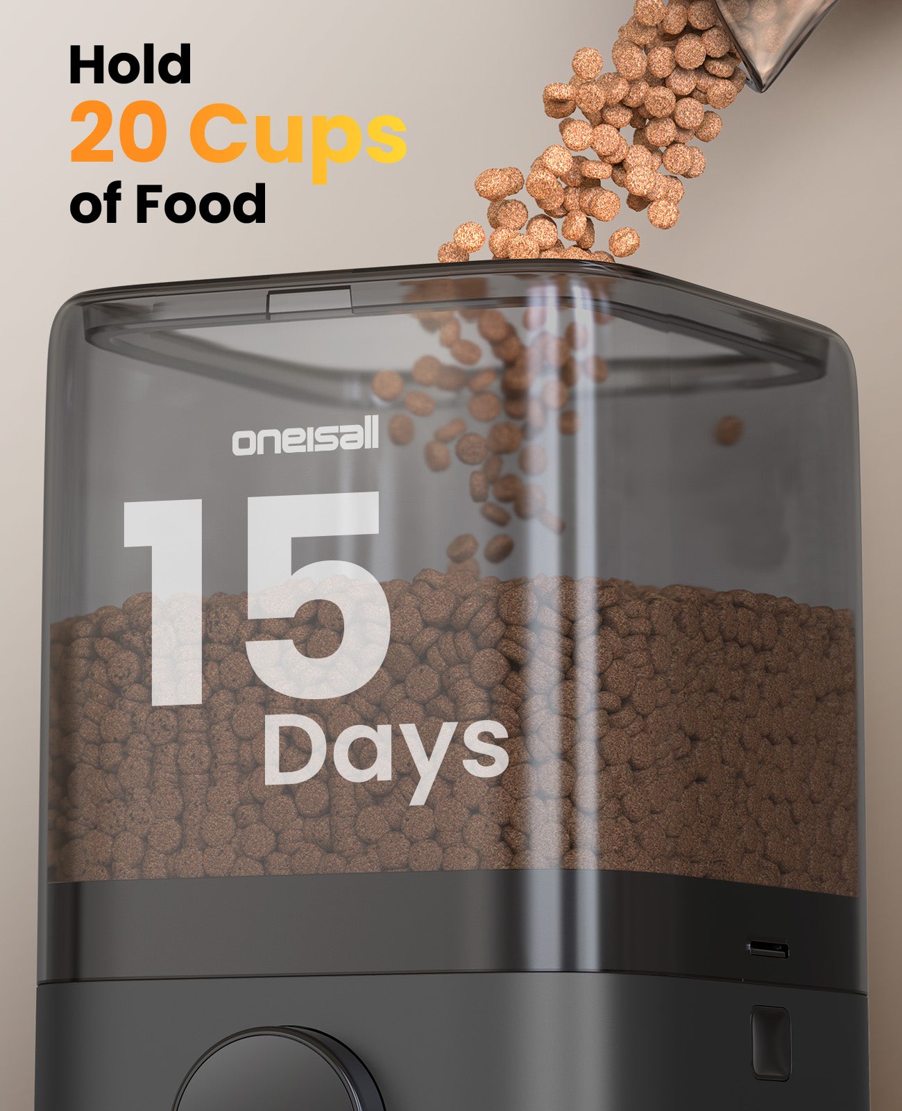 Oneisall H1-W 5L Automatic Cat Feeders with APP Control for Two Cats - Image 7