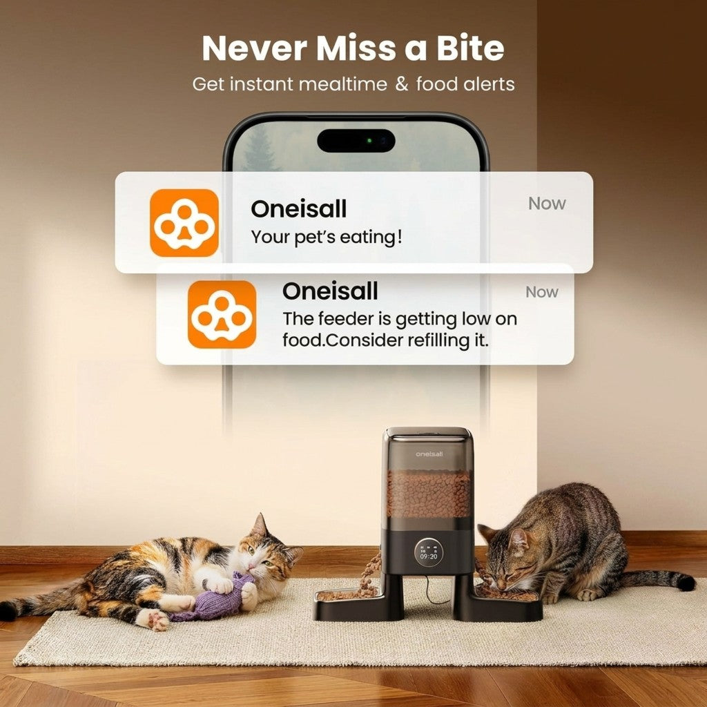 Oneisall H1-C 5L Automatic Cat Feeders with Camera for Two Cats-APP Control - Image 9