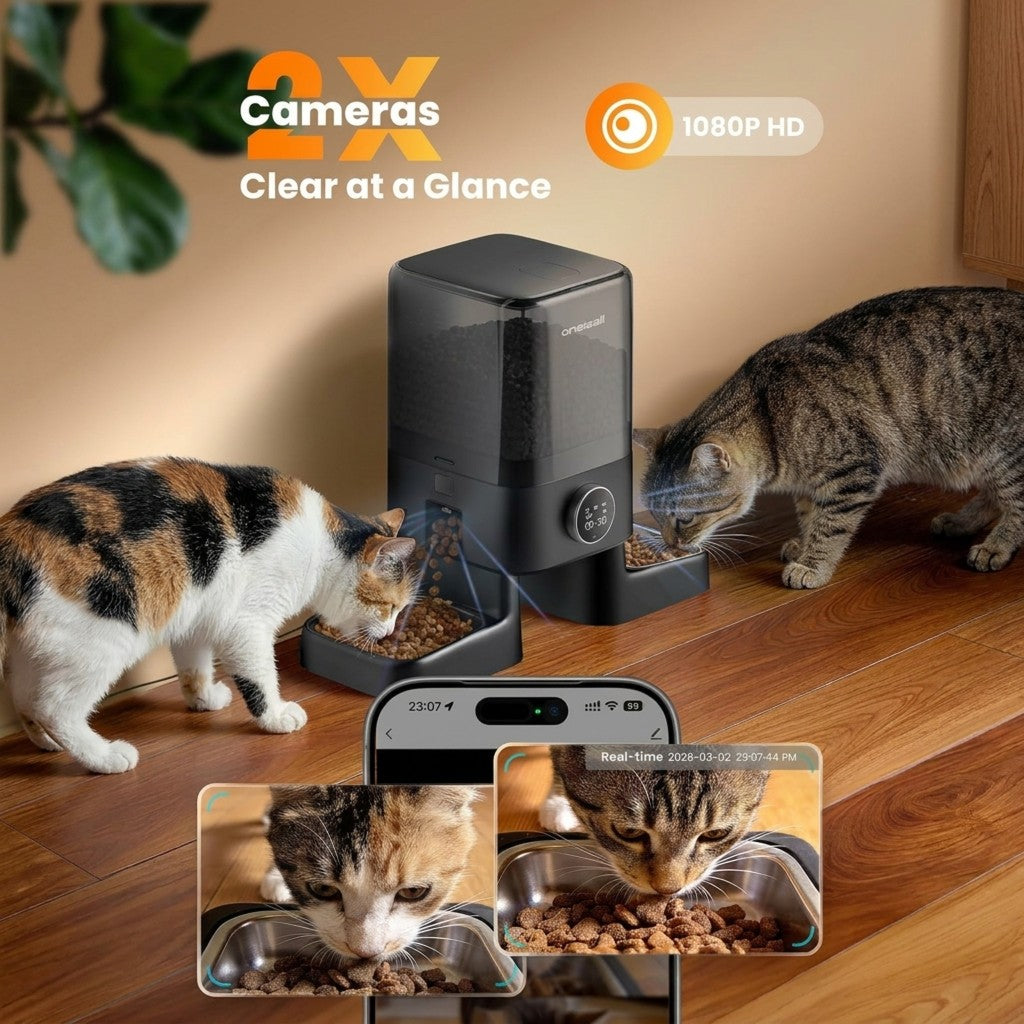 Oneisall H1-C 5L Automatic Cat Feeders with Camera for Two Cats-APP Control - Image 2