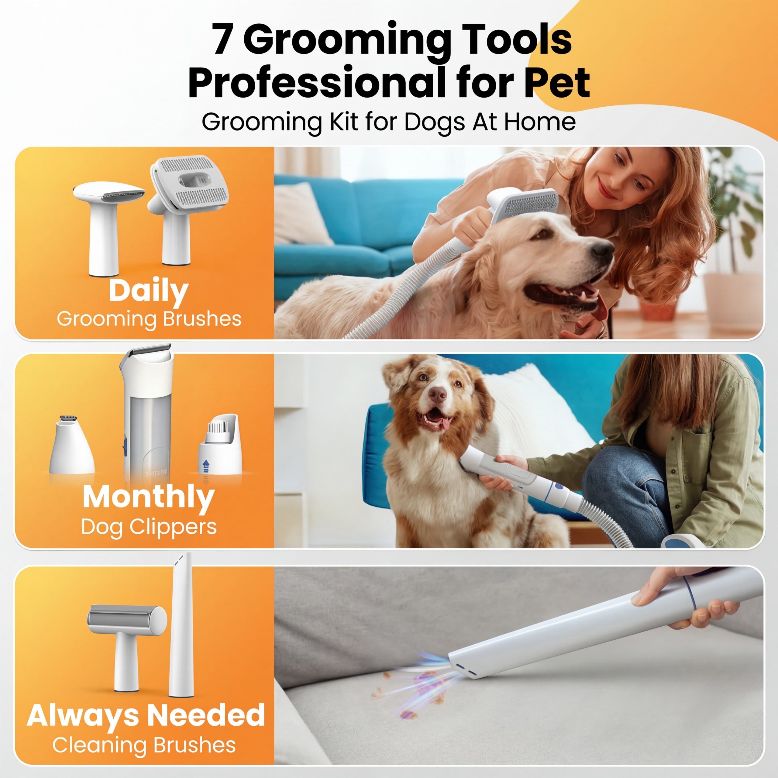 Oneisall BM3 13000Pa Super Strong Suction Dog Grooming Vacuum Kit - Image 8