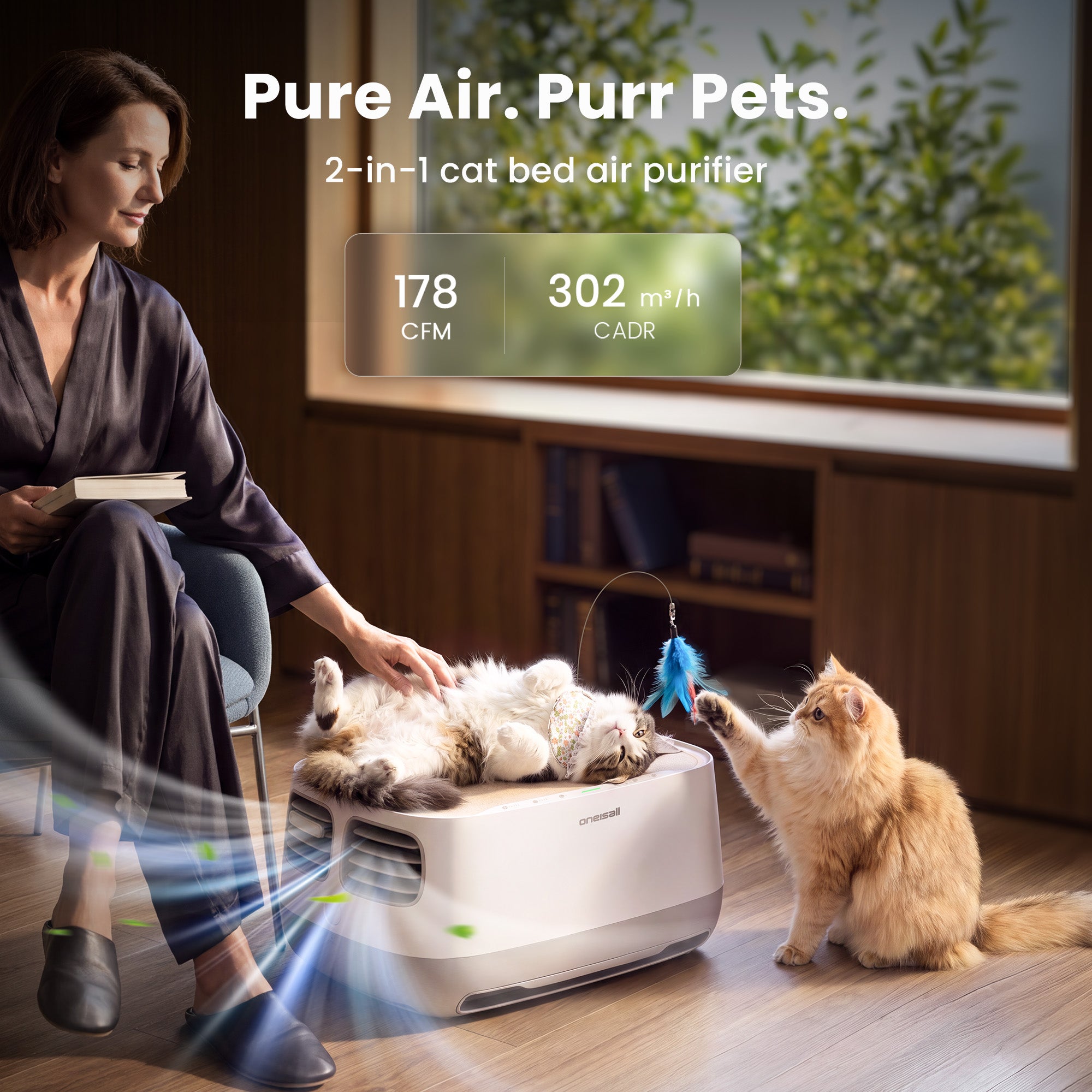 Oneisall 2-in-1 Cat Bed Air Purifier - Image 2