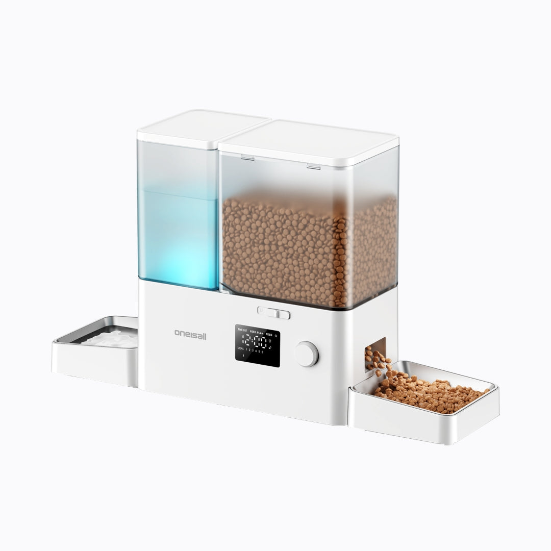 Oneisall 2-in-1 Automatic Cat Feeder and Water Dispenser
