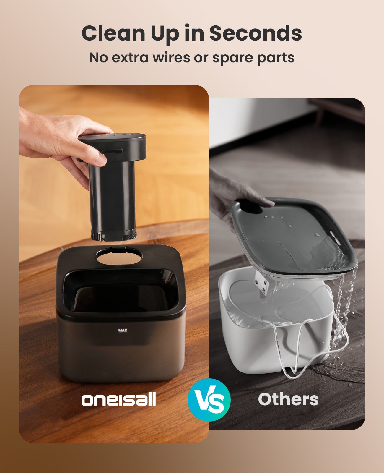 Oneisall 2.2L Cordless Cat Water Fountain - Image 5