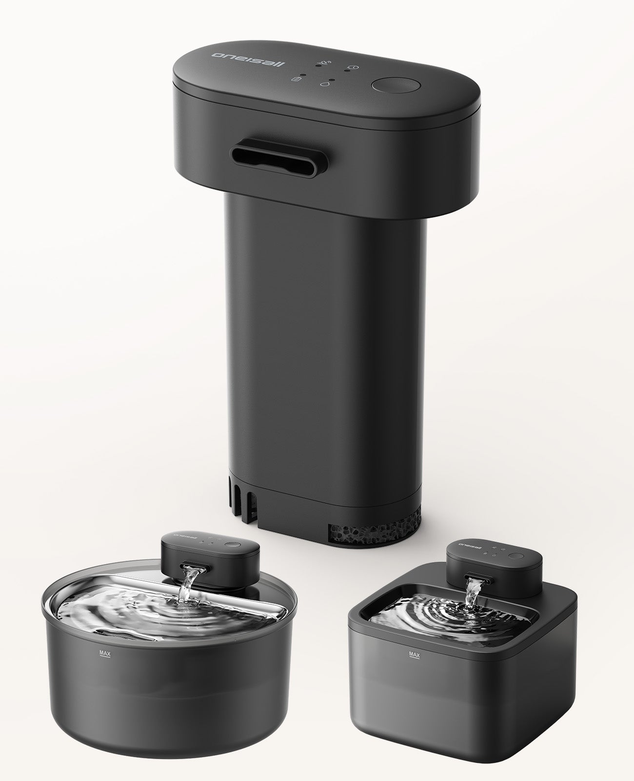Oneisall 2.2L/3.2L Cordless Pet Water Fountain Battery Module and Control Panel Replacement