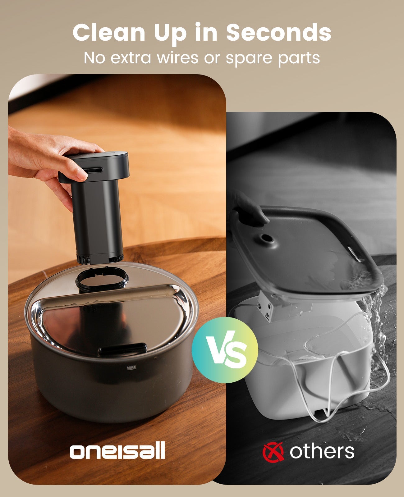 Oneisall 3.2L Cordless Cat Water Fountain - Image 4