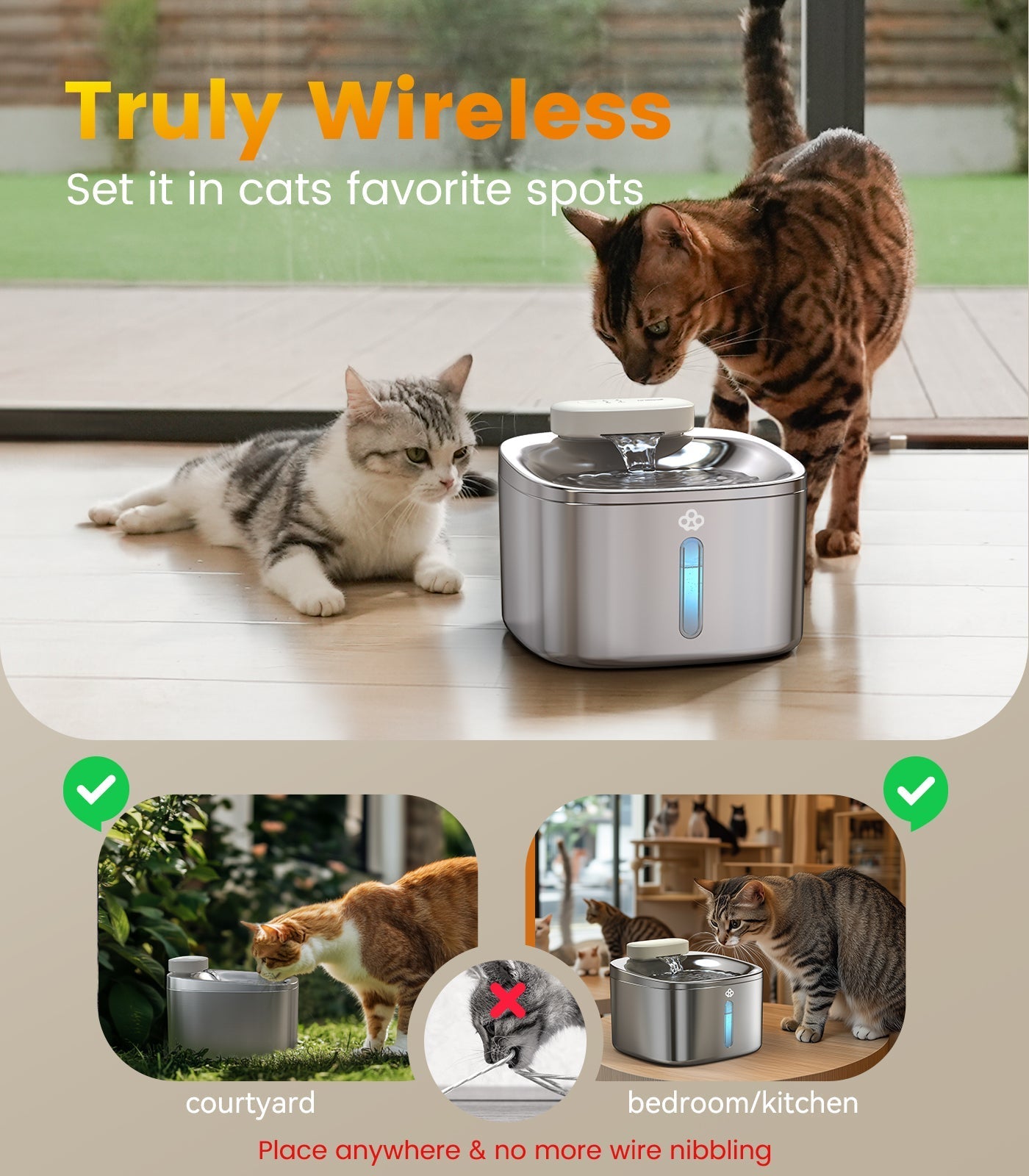 Oneisall 3.5L Automatic Cat Feeder with APP Control & 2.4G Wi-Fi - Image 14