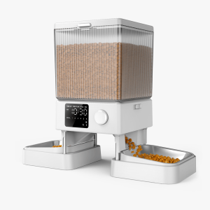 Oneisall 5L Automatic Cat Feeder for Two Cats White