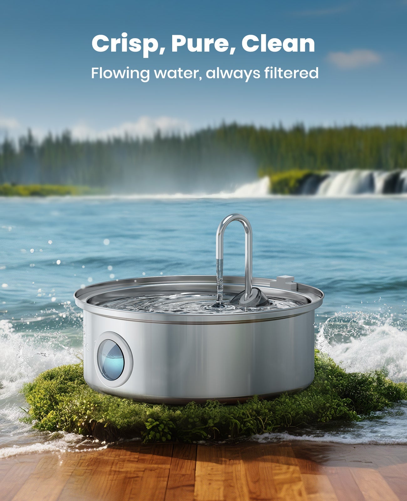 Oneisall 7L Pet Water Fountain with Visual Water Level - Image 7