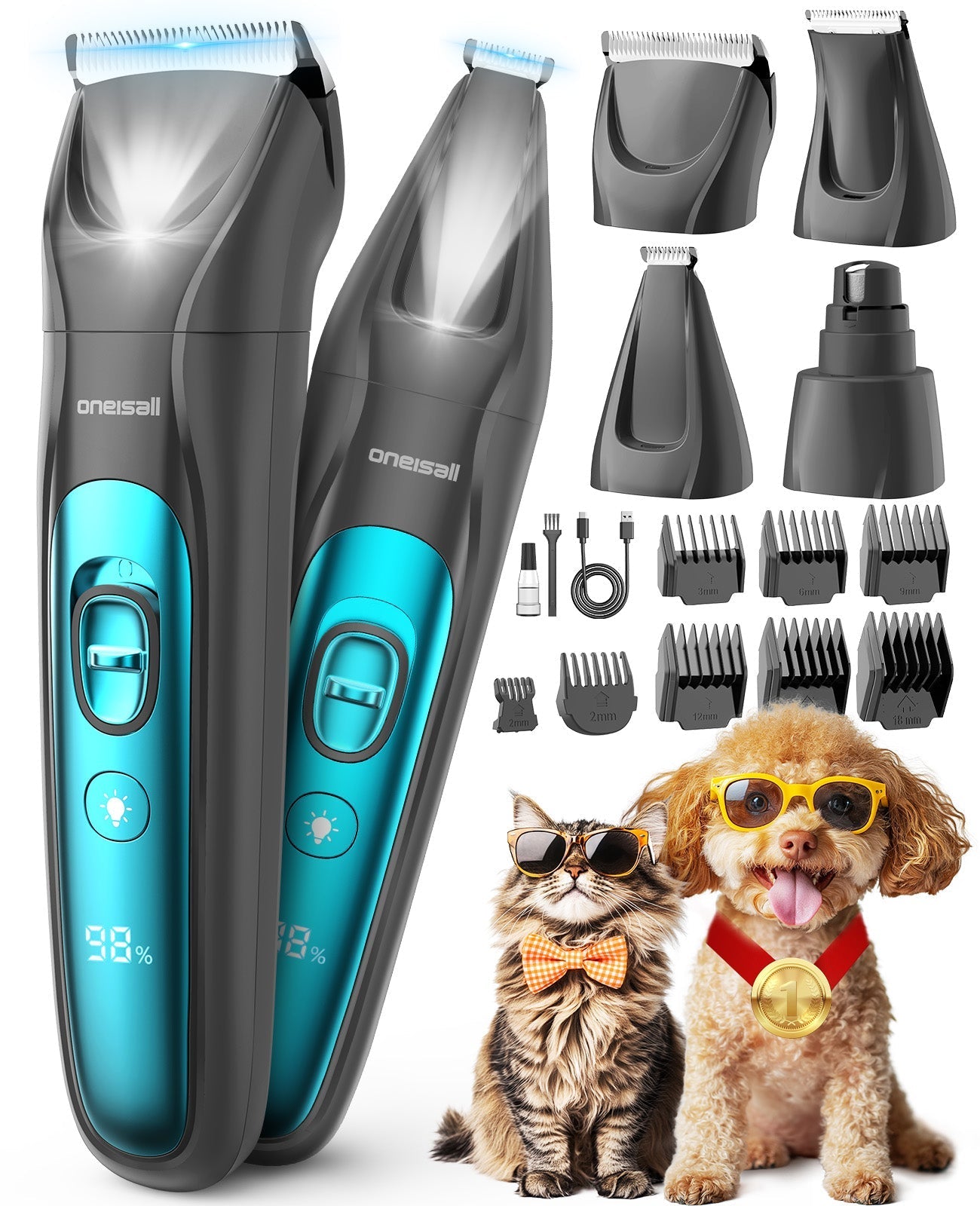 Oneisall FC10 4-in-1 Cordless Multi-Functional Pet Clippers - Image 2