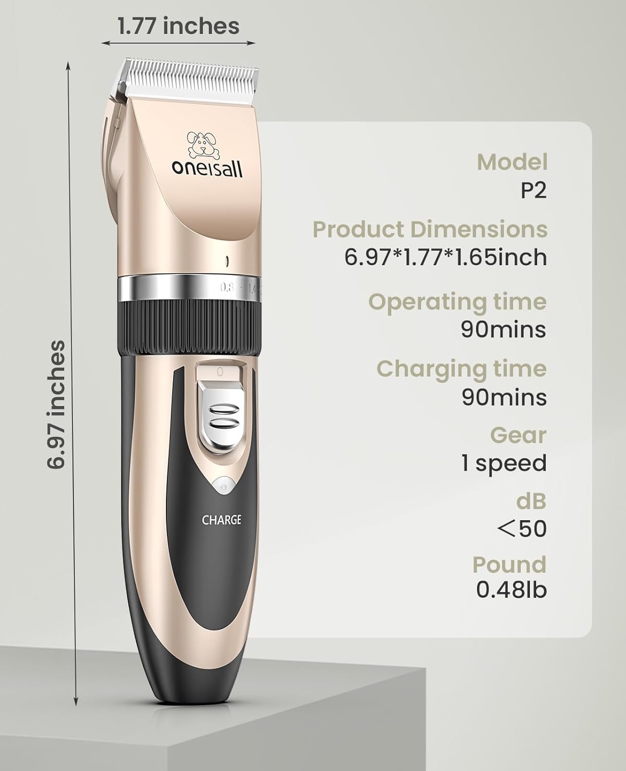 Oneisall P2 Dog Clipper & Dog Grooming Kit - Image 8
